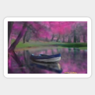 France boat landscape Seascape impressionist Sticker